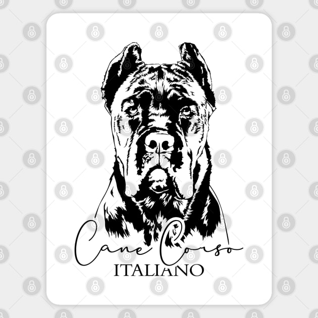 Cane Corso Italiano dog portrait dog mom Magnet by wilsigns